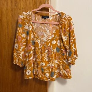 Yellow and White Blouse